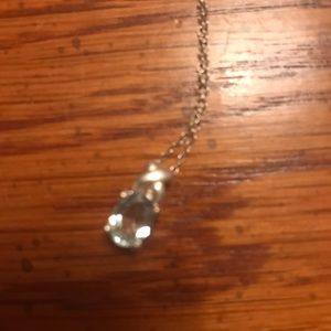 Sterling and topaz/aquamarine